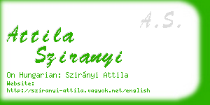 attila sziranyi business card
